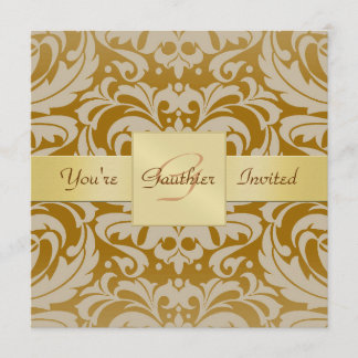Golden Damask Gold Ribbon Jedem Anlass Einladung