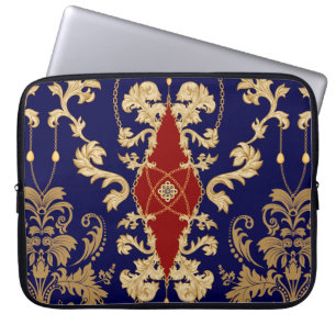 Golden Damask nahtloses Muster. Vintager indischer Laptopschutzhülle