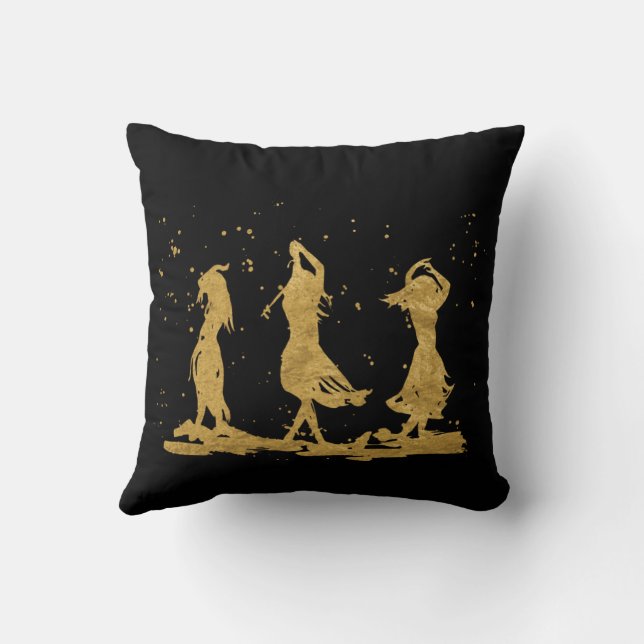 Golden Dancing Witches Kissen (Rückseite)