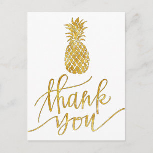 golden danke dir kalligraphie Ananas Postkarte