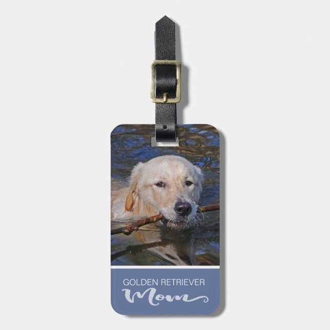 Golden das Foto Retriever-Mama-Einsatz Ihr Hundes Gepäckanhänger (Vorderseite vertikal)