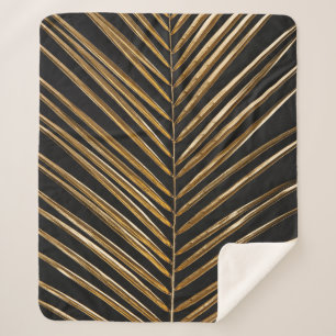 Golden Date Palm Leaf: Schwarz Minimalistisch Sherpadecke