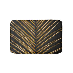 Golden Date Palm: Minimalistischer schwarzer Hinte Badematte