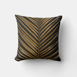 Golden Date Palm: Minimalistischer schwarzer Hinte Kissen