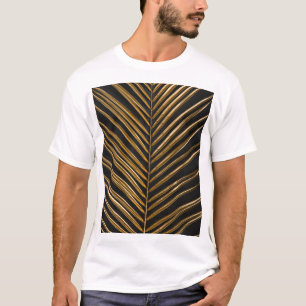 Golden Date Palm: Minimalistischer schwarzer Hinte T-Shirt