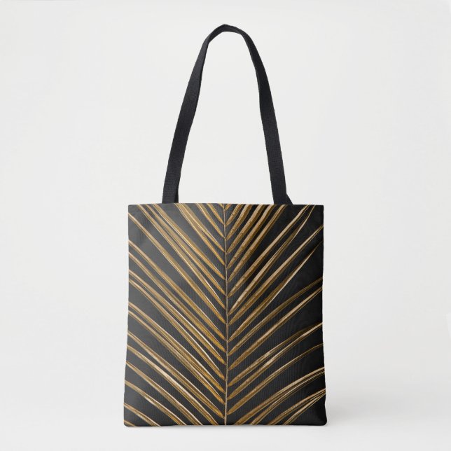 Golden Date Palm: Minimalistischer schwarzer Hinte Tasche (Vorderseite)