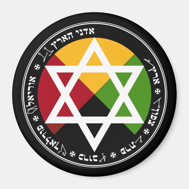 Golden Dawn Earth Pentagramm Magnet (Vorne)