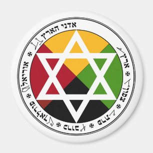 Golden Dawn Erdpentakel auf Weiß Magnet