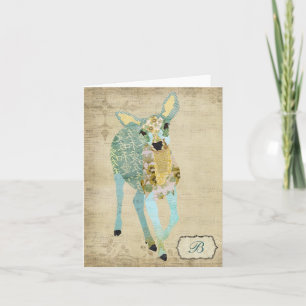 Golden Dearest Monogram Notecard