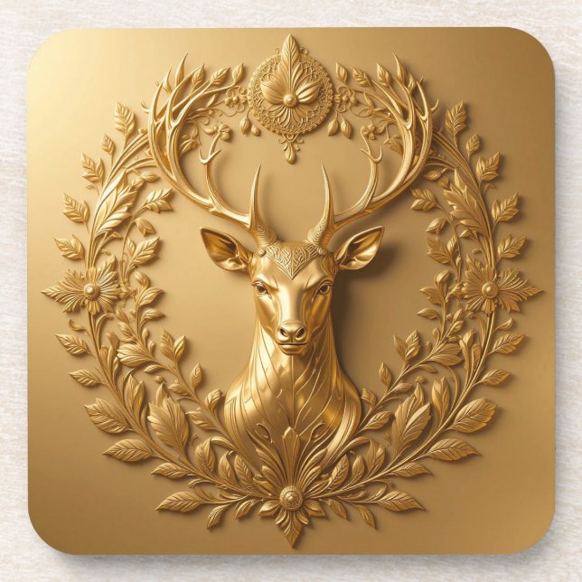 Golden Deer Emblem Getränkeuntersetzer (Vorderseite)