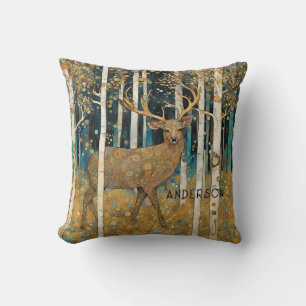Golden Deer Forest Kissen