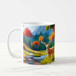 Golden Deer Stehend im Wald-987679 Kaffeetasse