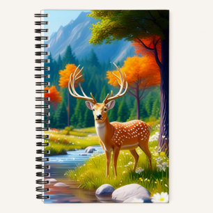 Golden Deer Stehend im Wald-987679 Notizbuch