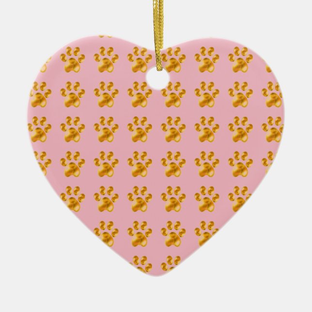 Golden Delicious Niedliche kleine Pfoten Keramik Ornament (Vorne)