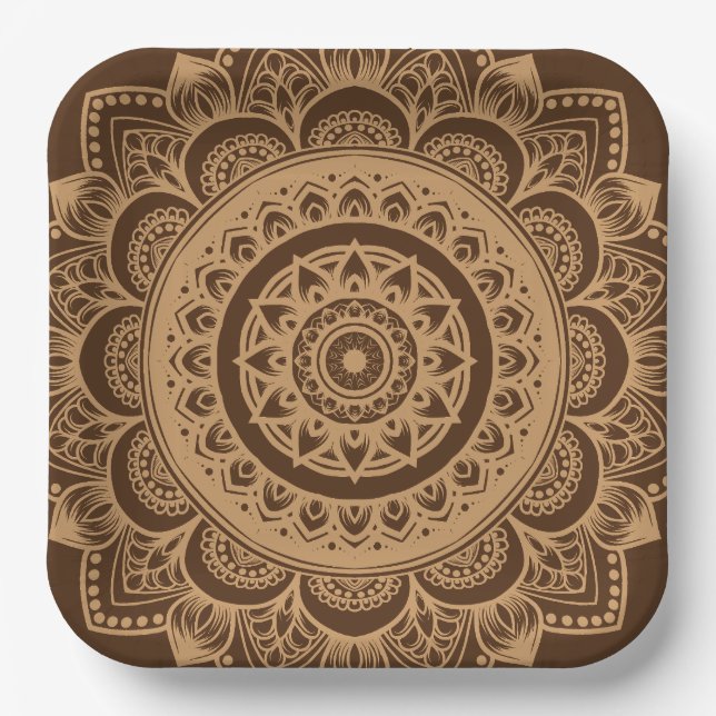 Golden Design 9" quadratische Papierplatte Pappteller (Vorderseite)