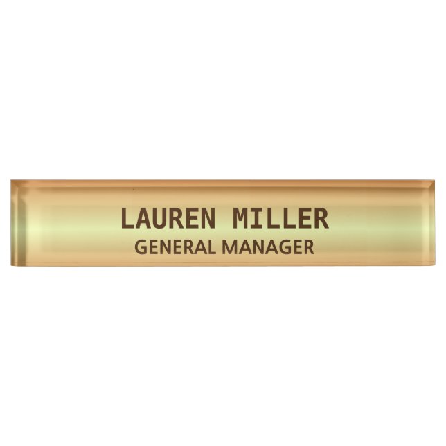 Golden Desk Name Plate Namensplakette (Vorderseite)