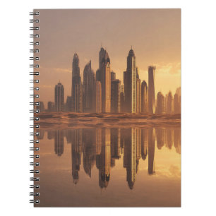 Golden Desk Skyline Reflection Notebook Notizblock