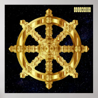Golden Dharma Whebuddhismus und Hinduismus-Symbol
