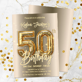 Golden Diamond Accents 50. Geburtstagsfeier Einladung