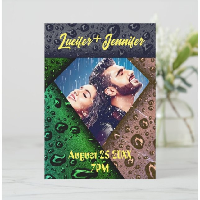 Golden Diamond Moderne Elegante Hochzeit nach Maß Einladung (Von Creator hochgeladen)