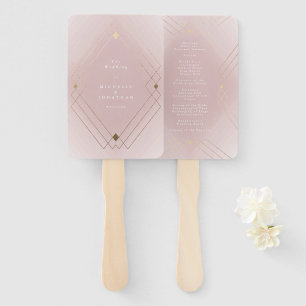 Golden Diamond Pink Geometric Deko Gatsby Wedding Fächer