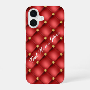 Golden Diamond Tufliter Leder benutzerdefinierten  iPhone 16 Hülle