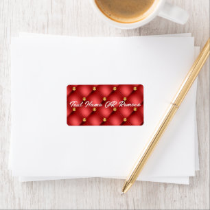 Golden Diamond Tufliter Leder Textname Red Label Adressaufkleber