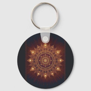 Golden Diwali Mandala - Light In und um Schlüsselanhänger