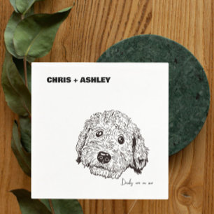 Golden Doddle Tee Cocktail Napkin für Hochzeit Serviette