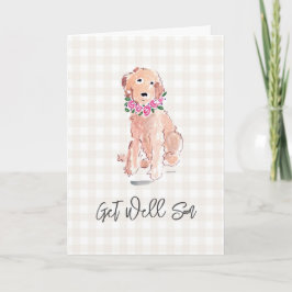 Golden Dog Blume werden bald gut Liebe Name Sweet Karte