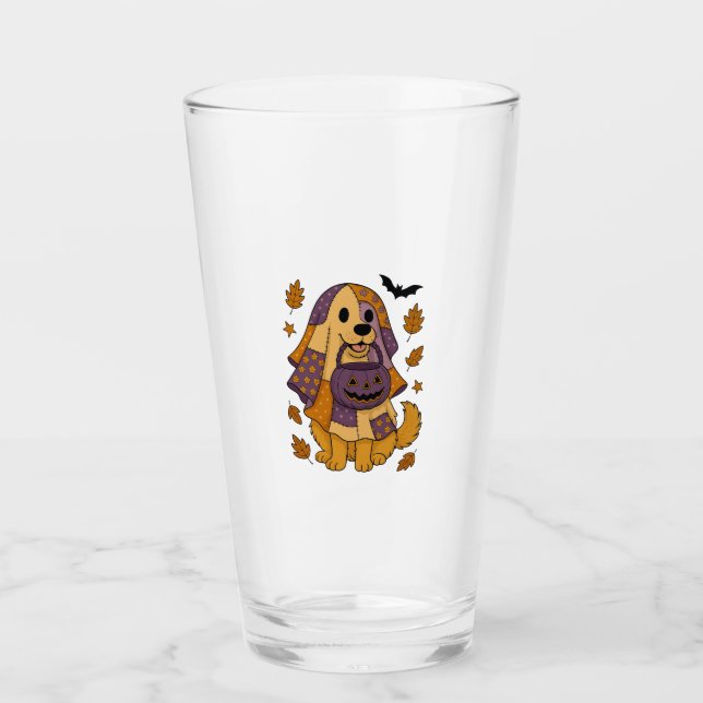 Golden Dog Ghost Halloween Glas (Vorderseite)