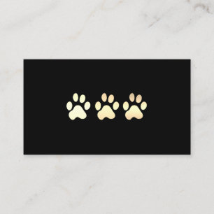 Golden Dog Paws White Leather Elite Visitenkarte