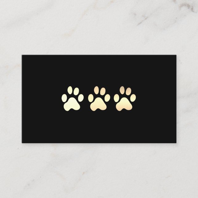 Golden Dog Paws White Leather Elite Visitenkarte (Vorderseite)