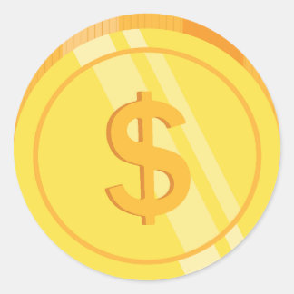 Golden Dollar Coins Runder Aufkleber