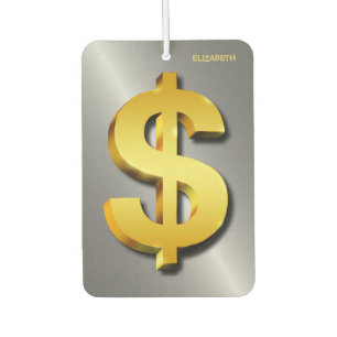 Golden Dollar Sparkling-Symbol für Geld Autolufterfrischer
