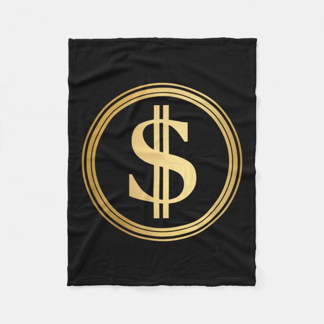 Golden Dollar-Zeichen z.B. 4. Juli Trump 47 R Fleecedecke (Vorderseite)