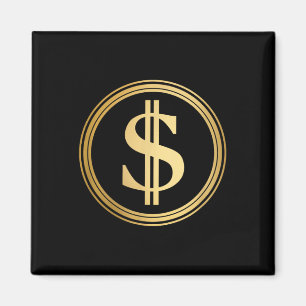 Golden Dollar-Zeichen z.B. 4. Juli Trump 47 R Magnet