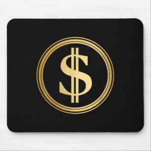 Golden Dollar-Zeichen z.B. 4. Juli Trump 47 R Mousepad