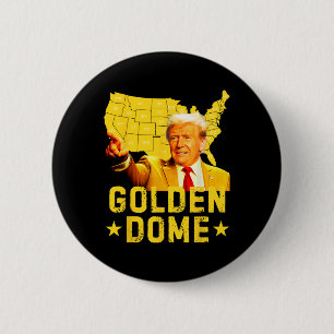 Golden Dome Trump Great American Map Patriotic 4. Button
