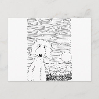 Golden Doodle am Strand Postkarte
