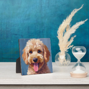 Golden Doodle Aquarellmalerei Hund Haustier Fotoplatte