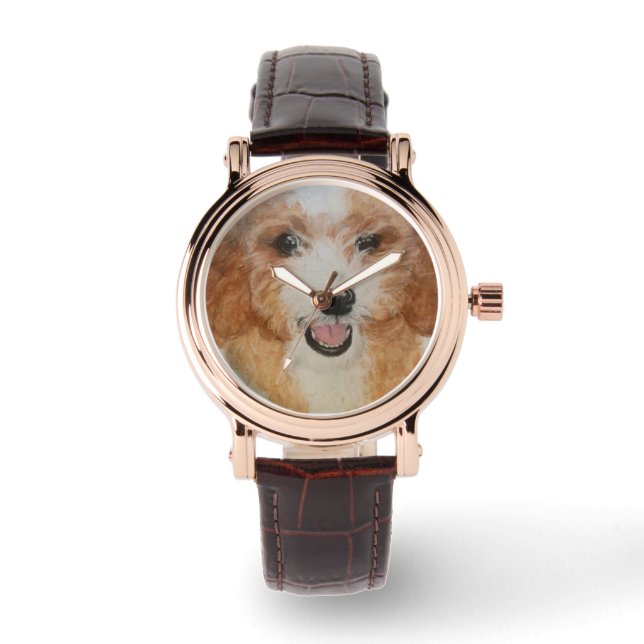 Golden Doodle Armbanduhr (Vorderseite)