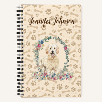 Golden Doodle Doodle Pfote Print & Floral Niedlich Notizbuch