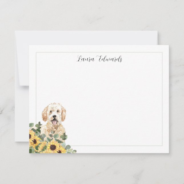 Golden Doodle Eukalyptus Personalisiert Mitteilungskarte (Vorderseite)