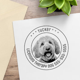 Golden Doodle Hund Foto Runde Gummistempel
