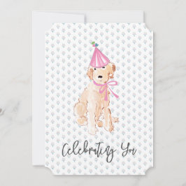 Golden Doodle Hund Geburtstagstorte Hut feiern