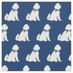 Golden Doodle Hund Silhouette Pater Aussie Navy Bl Stoff