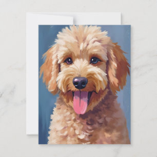 Golden Doodle Hunde-Aquarellmalerei Haustier Dankeskarte