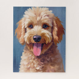 Golden Doodle | Hunde-Wasserfarbenmalerei Haustier