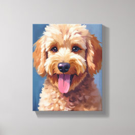 Golden Doodle | Hunde-Wasserfarbenmalerei Haustier Leinwanddruck